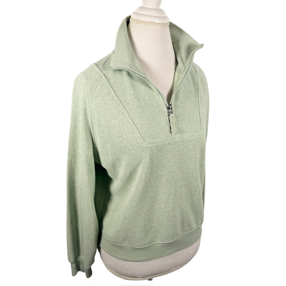 Prana Cozy Up Pullover Sweatshirt Heather Green Crop Length Relaxed Size S - Picture 9 of 12